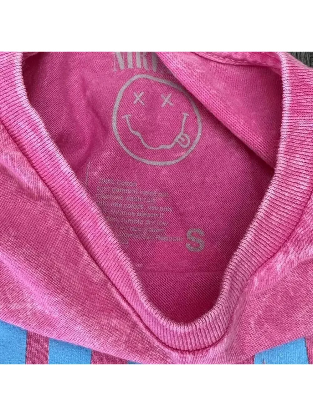 NIRVANA In Utero Pink Bleach Dye Tee - Small